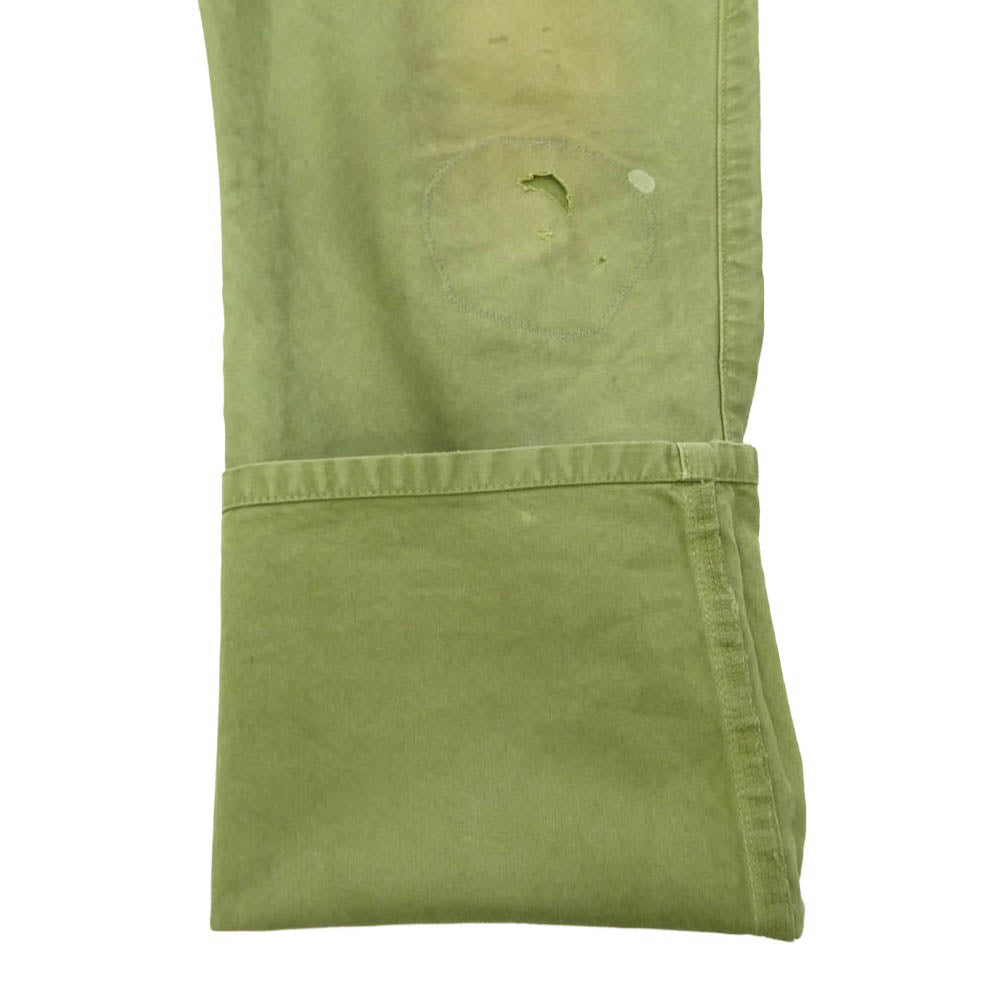 VISVIM ビズビム 21SS 0121105008005 TRAVAILLER BRACES PANTS DMGD トラバイエ ブレーシス ダメージ パンツ グリーン系 1【中古】