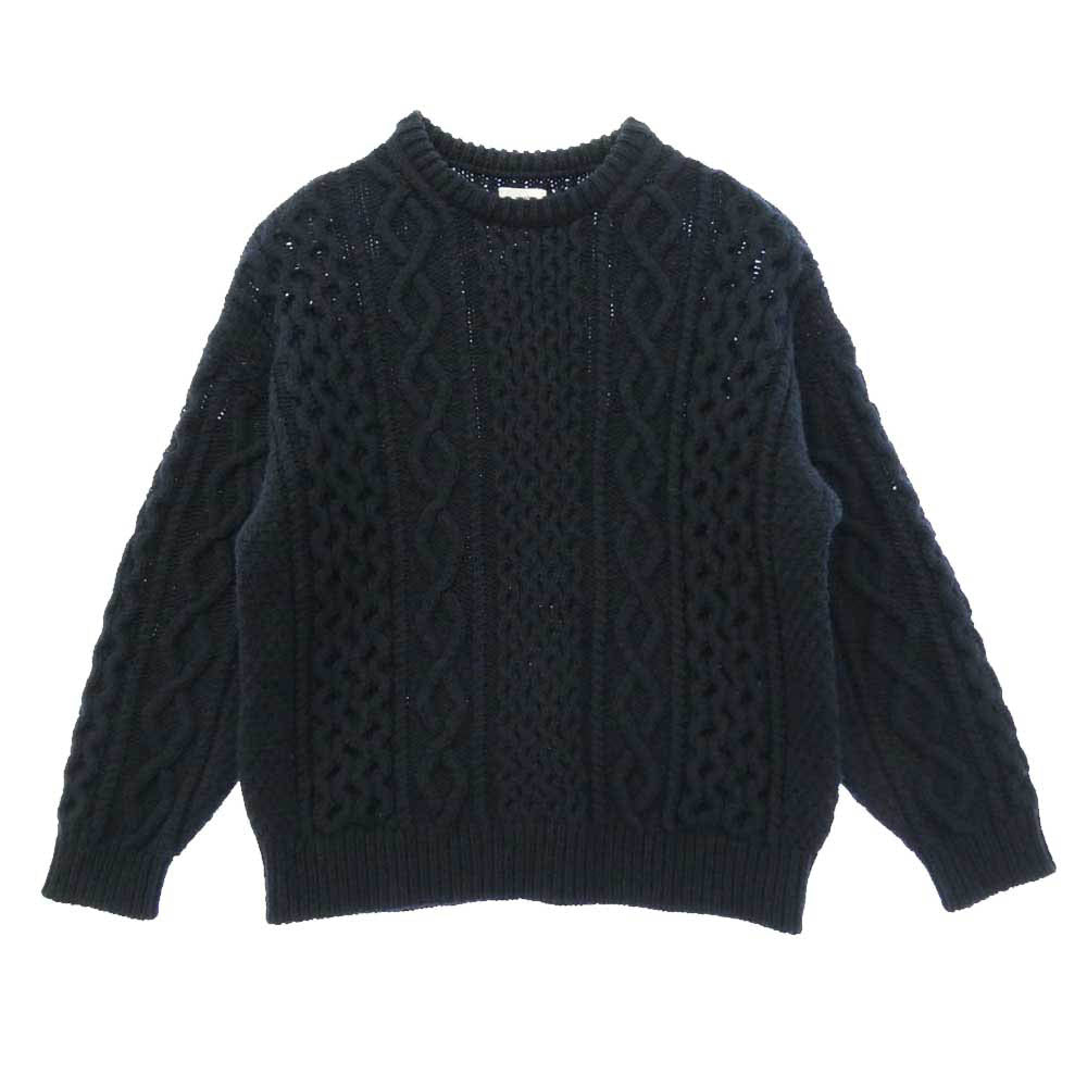 VISVIM ビズビム 21AW 0121405012002 AMPLUS CREW KNIT L/S アンプラス クルー ニット ロングスリーブ セーター ネイビー系 2【中古】