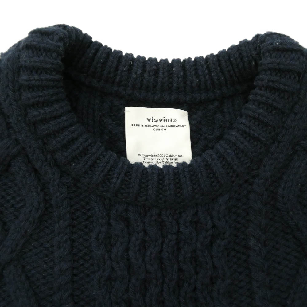 VISVIM ビズビム 21AW 0121405012002 AMPLUS CREW KNIT L/S アンプラス クルー ニット ロングスリーブ セーター ネイビー系 2【中古】