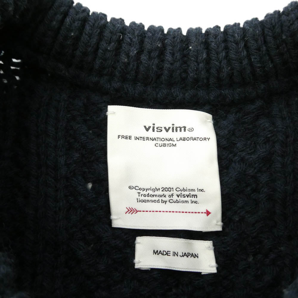 VISVIM ビズビム 21AW 0121405012002 AMPLUS CREW KNIT L/S アンプラス クルー ニット ロングスリーブ セーター ネイビー系 2【中古】