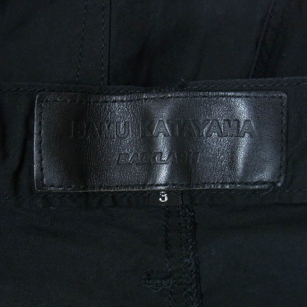 ISAMUKATAYAMA BACKLASH イサムカタヤマバックラッシュ 931-02 ストレート コットン パンツ ブラック系 3【中古】