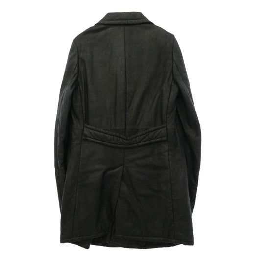 Rick Owens リックオウエンス 06AW 1773 DUSTULATOR期 RU PEE COAT OLMAR and MIRTA Lavato Plonge ラムレザー レザー Pコート ブラック系 S【中古】