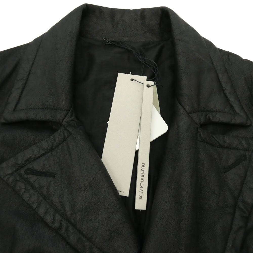 Rick Owens リックオウエンス 06AW 1773 DUSTULATOR期 RU PEE COAT OLMAR and MIRTA Lavato Plonge ラムレザー レザー Pコート ブラック系 S【中古】