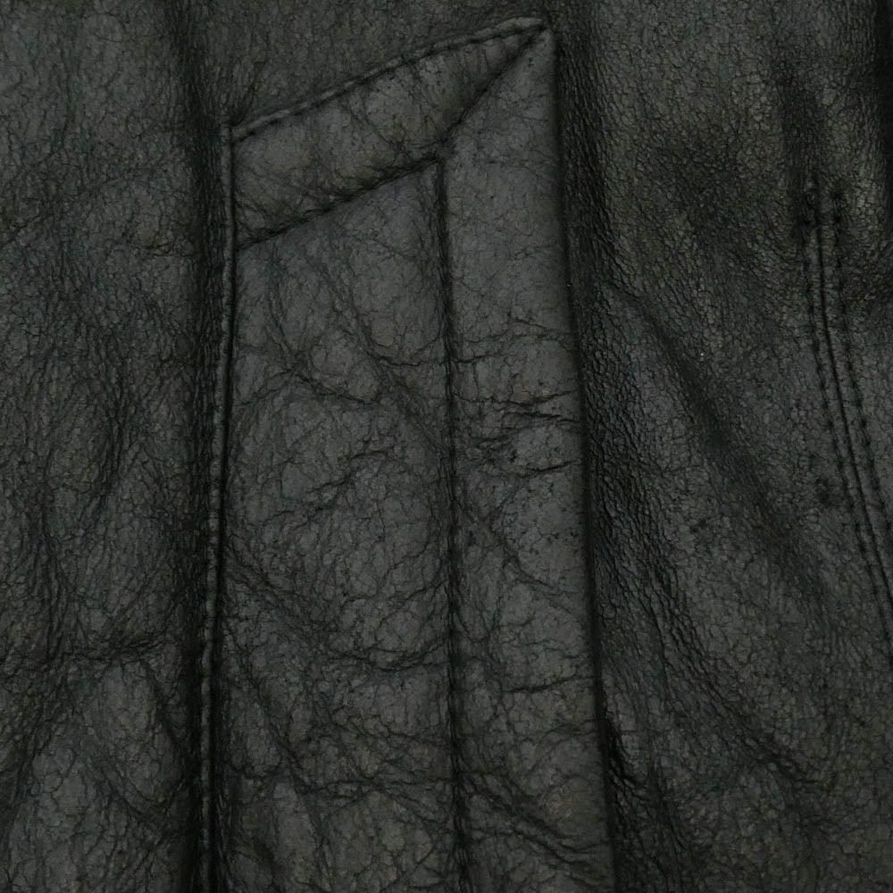 Rick Owens リックオウエンス 06AW 1773 DUSTULATOR期 RU PEE COAT OLMAR and MIRTA Lavato Plonge ラムレザー レザー Pコート ブラック系 S【中古】