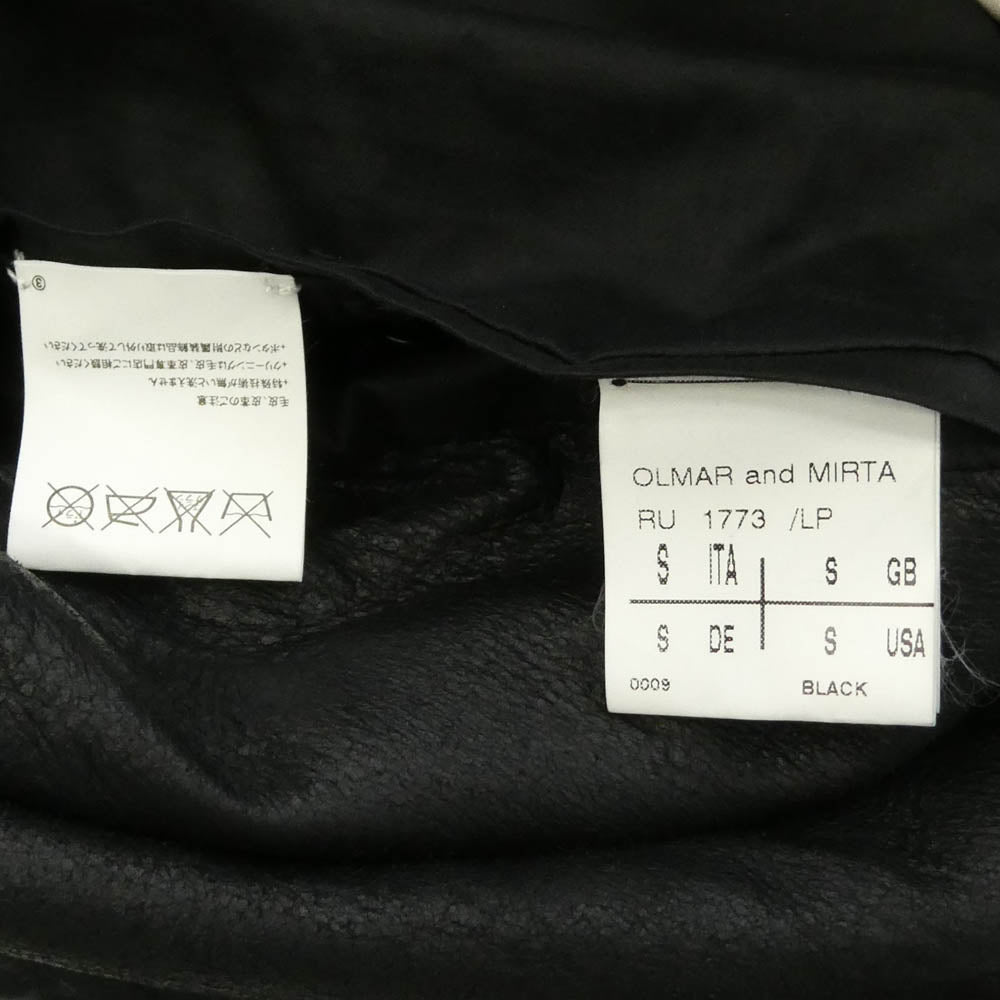 Rick Owens リックオウエンス 06AW 1773 DUSTULATOR期 RU PEE COAT OLMAR and MIRTA Lavato Plonge ラムレザー レザー Pコート ブラック系 S【中古】