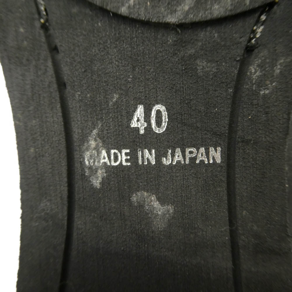 NO ID. ノーアイディ 837208-586F エクセラ バックジップ レザー ヒール ブーツ ブラック系 40【中古】