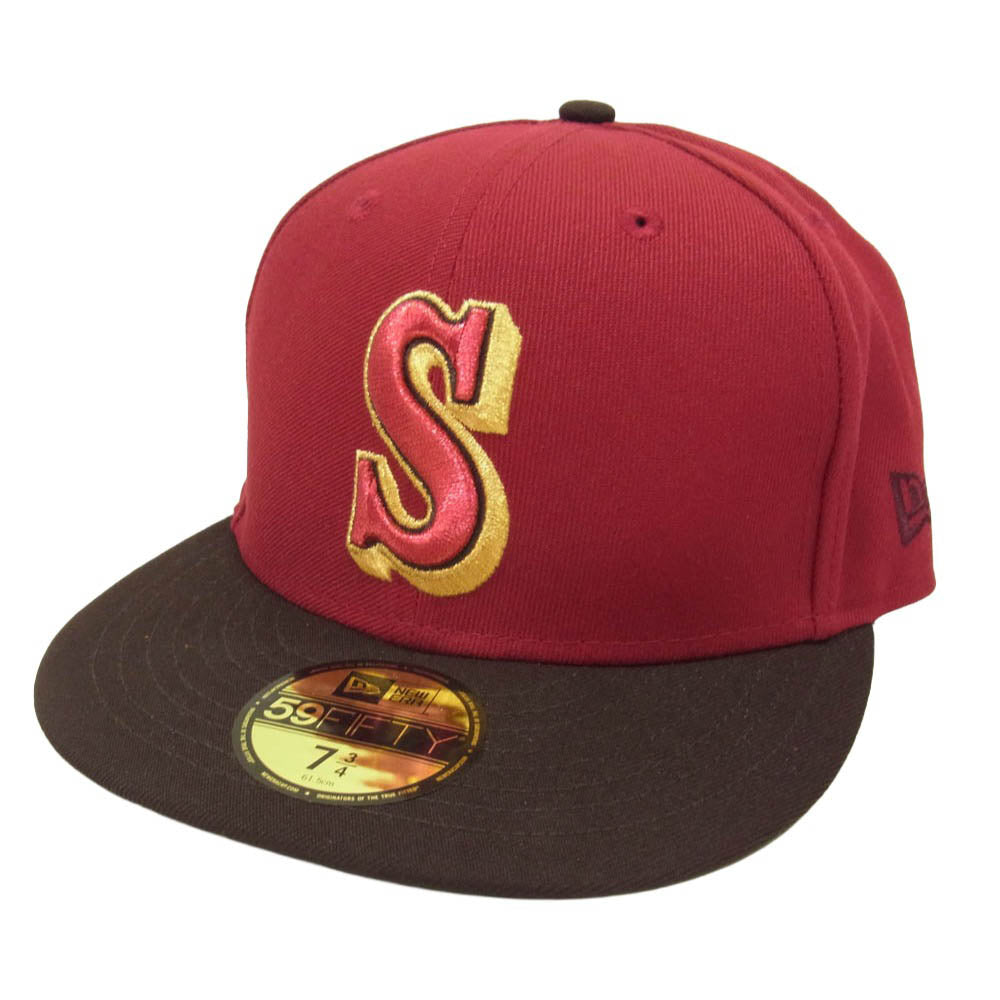 NEW ERA ニューエラ Seattle Mariners 59FIFTY 20th Anniversary シアトル マリナーズ アニバーサリー キャップ 帽子 エンジ系 7 3/4【中古】