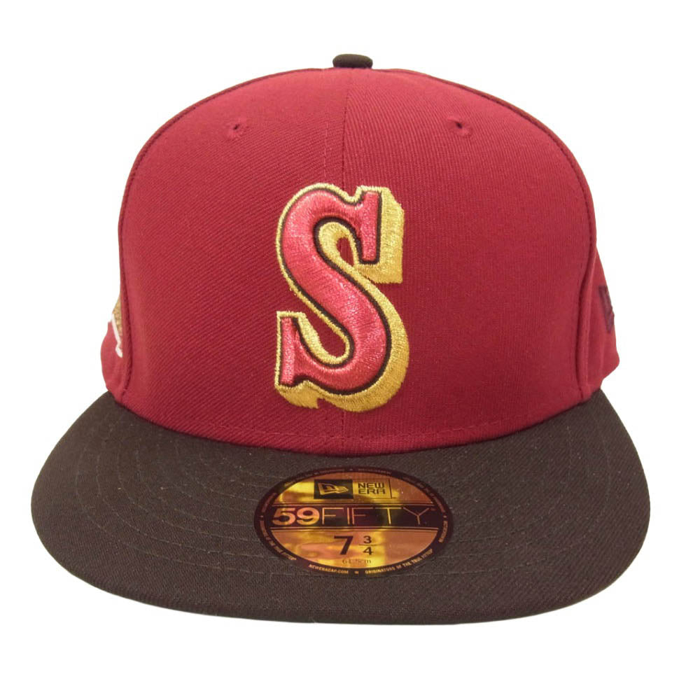 NEW ERA ニューエラ Seattle Mariners 59FIFTY 20th Anniversary シアトル マリナーズ アニバーサリー キャップ 帽子 エンジ系 7 3/4【中古】