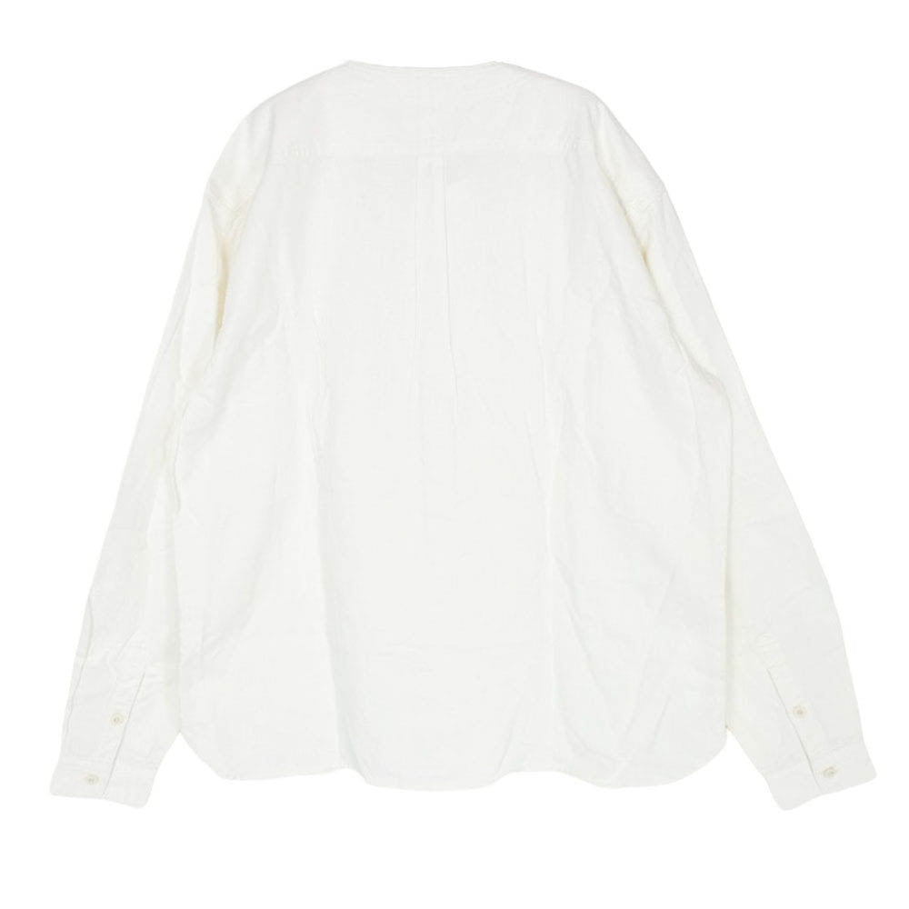 ORGUEIL オルゲイユ OR-5069A No Collar Shirt リネン混 ノーカラー バンドカラー 長袖 シャツ オフホワイト系 44【中古】