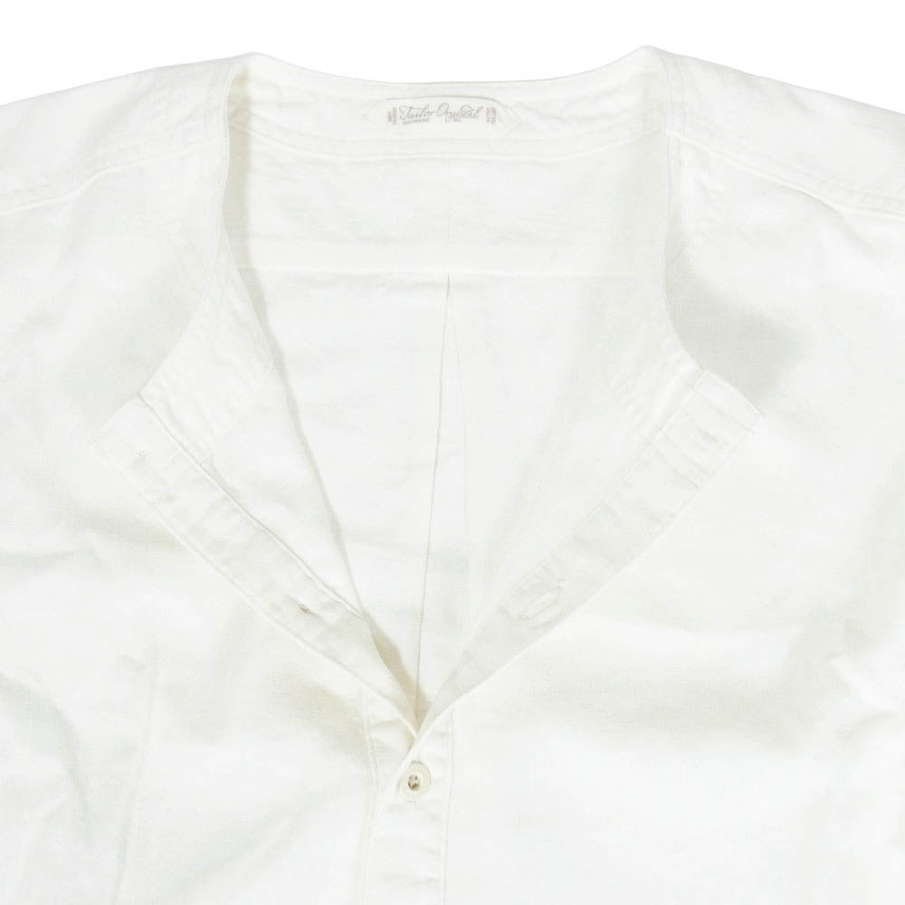 ORGUEIL オルゲイユ OR-5069A No Collar Shirt リネン混 ノーカラー バンドカラー 長袖 シャツ オフホワイト系 44【中古】
