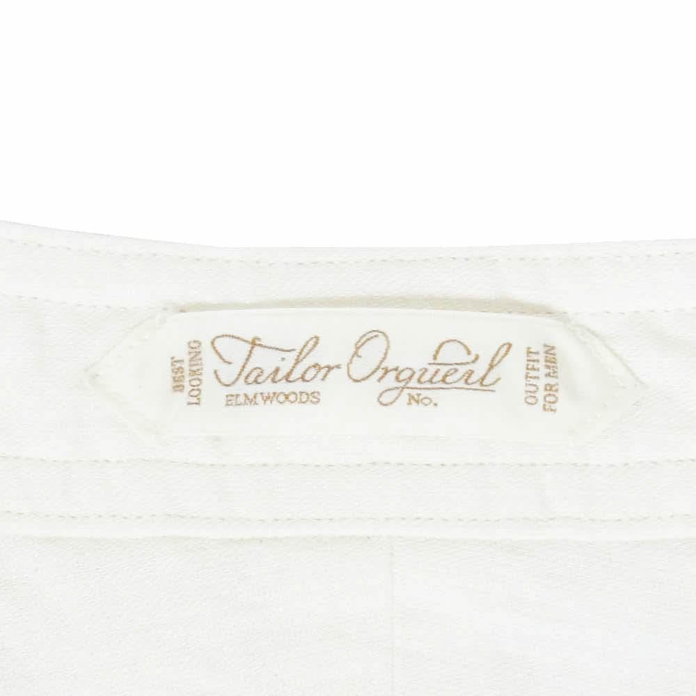 ORGUEIL オルゲイユ OR-5069A No Collar Shirt リネン混 ノーカラー バンドカラー 長袖 シャツ オフホワイト系 44【中古】