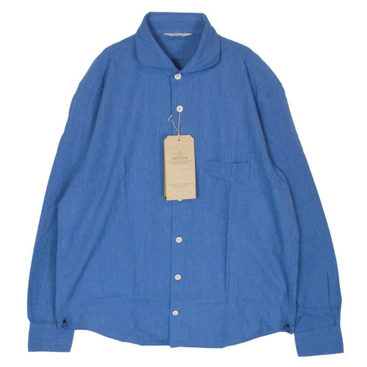 ORGUEIL オルゲイユ OR-5071B Windsor Collar Shirt ウィンザーカラー ストライプ 長袖 シャツ ブルー系 44【新古品】【未使用】【中古】