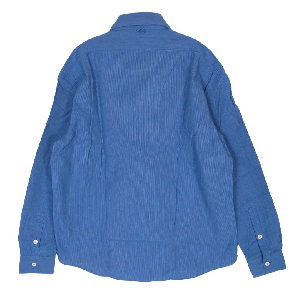 ORGUEIL オルゲイユ OR-5071B Windsor Collar Shirt ウィンザーカラー ストライプ 長袖 シャツ ブルー系 44【新古品】【未使用】【中古】