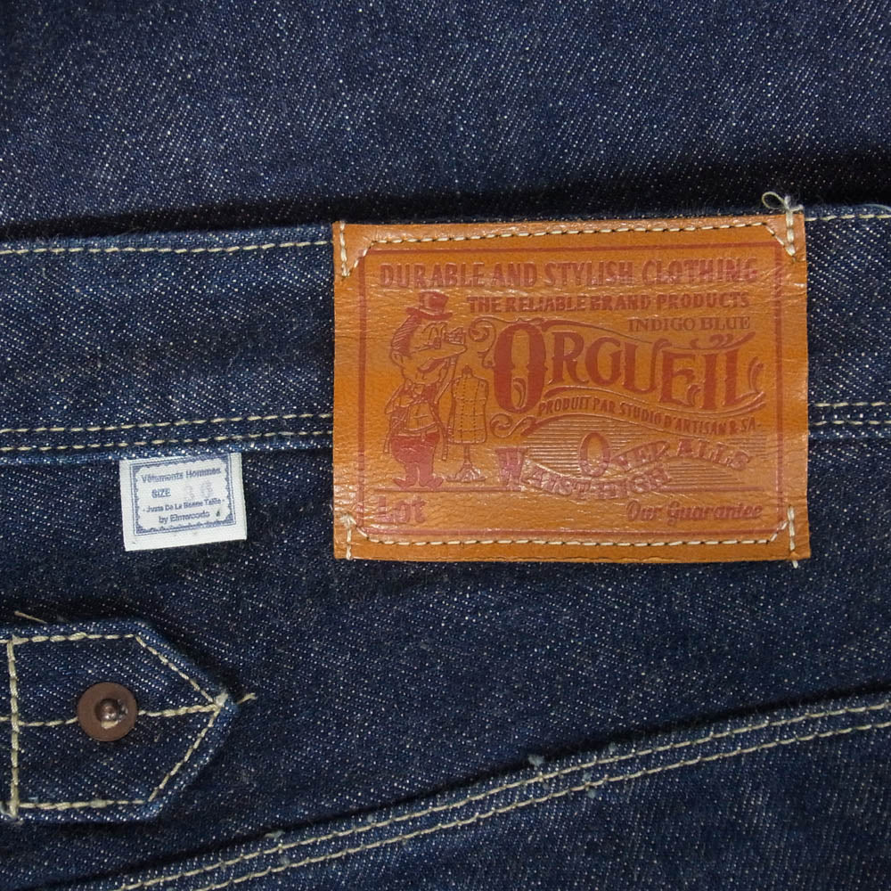 ORGUEIL オルゲイユ OR-1001 Tailor Jeans テーラー ジーンズ シンチバック付 ボタンフライ セルビッチ デニム パンツ インディゴブルー系 36【中古】