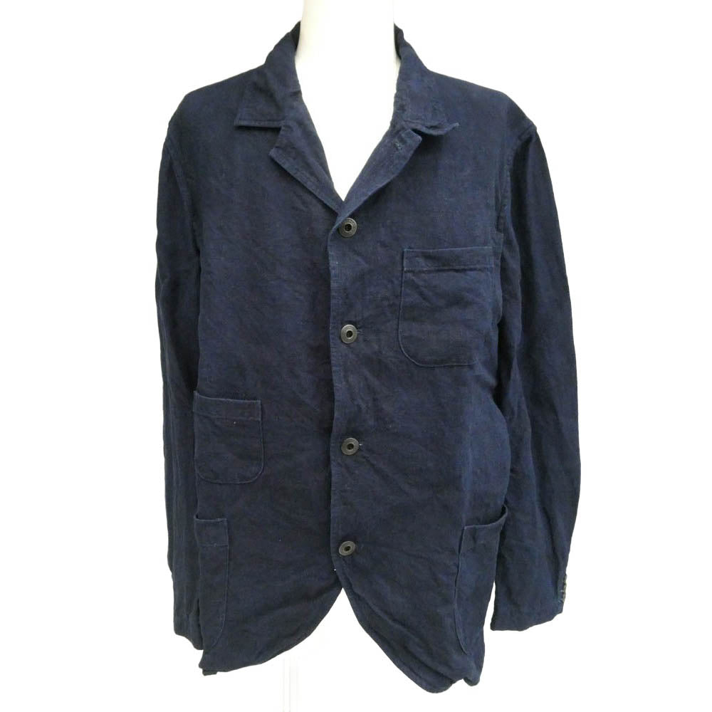 ORGUEIL オルゲイユ OR-4227B Indigo Linen Sack Jacket インディゴ リネン サック テーラード ジャケット ネイビー系 44【中古】