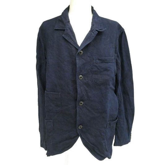 ORGUEIL オルゲイユ OR-4227B Indigo Linen Sack Jacket インディゴ リネン サック テーラード ジャケット ネイビー系 44【中古】