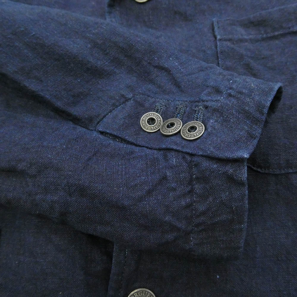 ORGUEIL オルゲイユ OR-4227B Indigo Linen Sack Jacket インディゴ リネン サック テーラード ジャケット ネイビー系 44【中古】