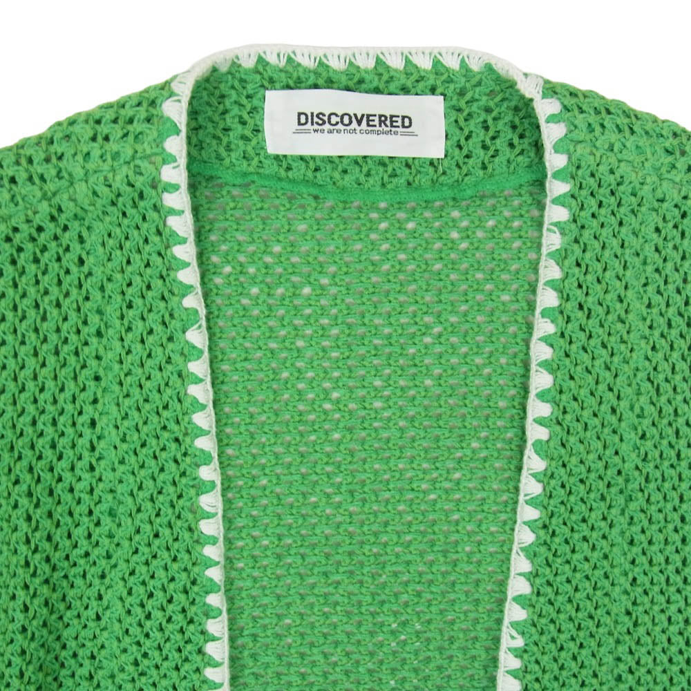 DISCOVERED ディスカバード DC-SS23-KN-07 SHELL STITCH MESH KNIT CARDIGAN メッシュ ニット カーディガン グリーン系 2【中古】