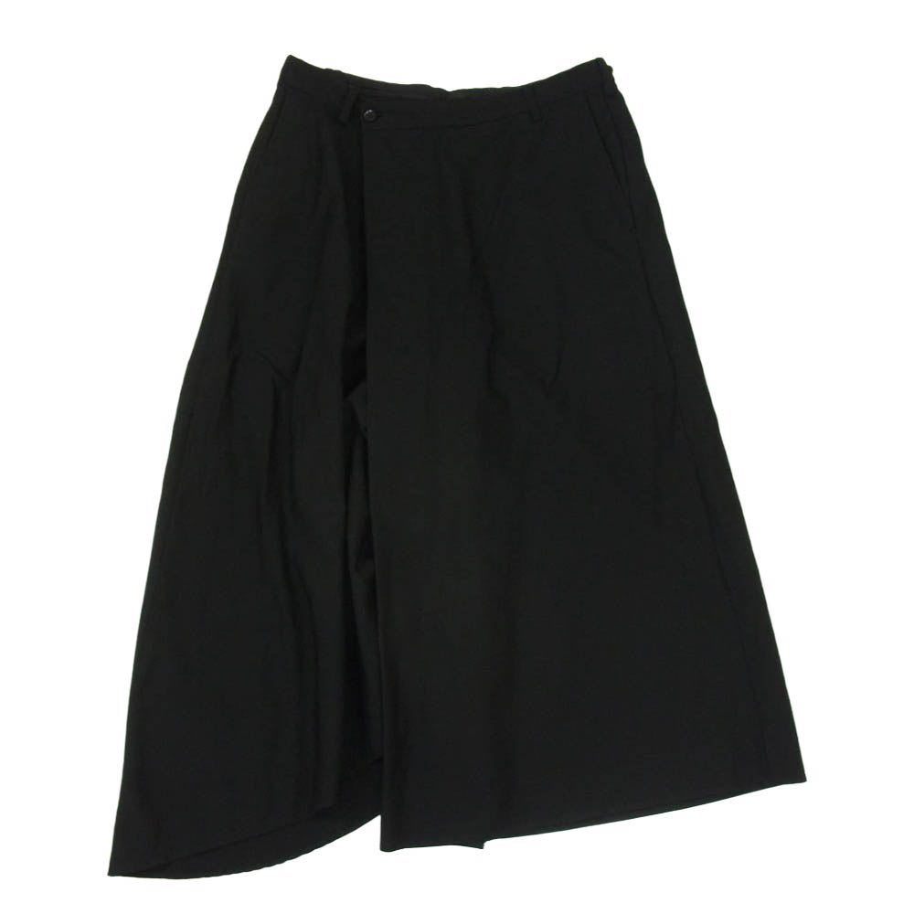 LAD MUSICIAN ラッドミュージシャン 2216-556 CROPPED PANTS クロップド ワイド 裾変形 ラップ パンツ ブラック系 46【中古】
