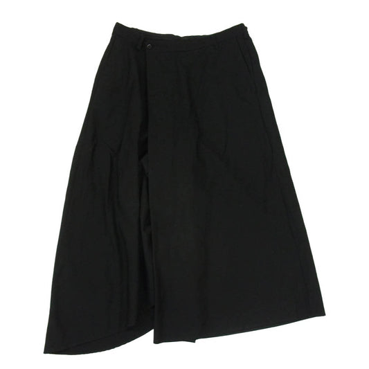 LAD MUSICIAN ラッドミュージシャン 2216-556 CROPPED PANTS クロップド ワイド 裾変形 ラップ パンツ ブラック系 46【中古】