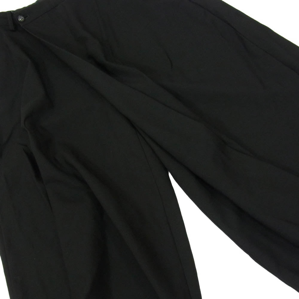 LAD MUSICIAN ラッドミュージシャン 2216-556 CROPPED PANTS クロップド ワイド 裾変形 ラップ パンツ ブラック系 46【中古】
