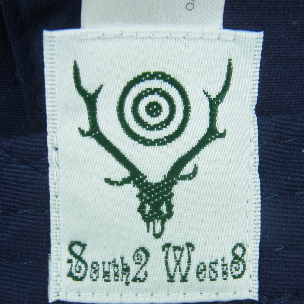 South2 West8 サウスツーウェストエイト Strap Back Cap ロゴ刺繍 6パネル キャップ 帽子 ネイビー系 サイズ表記なし【中古】