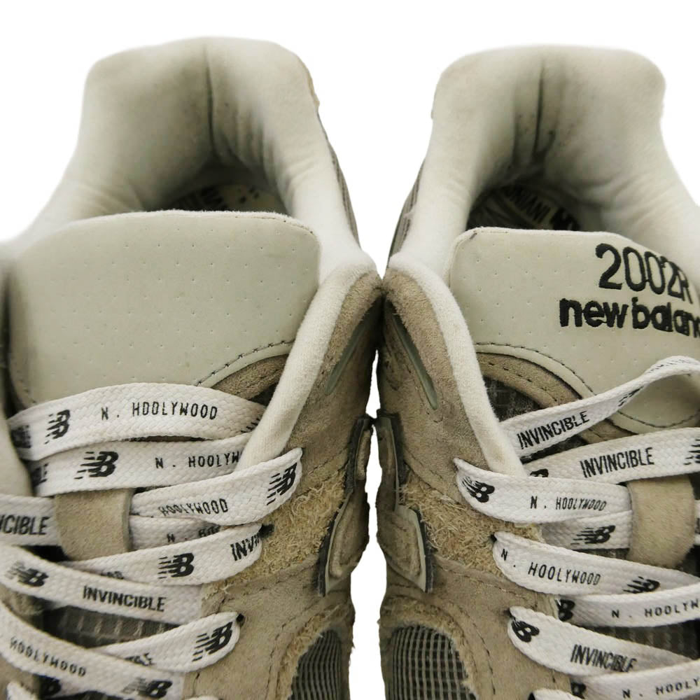 NEW BALANCE ニューバランス N.HOOLYWOOD エヌハリウッド ML2002RV x N.HOLLYWOOD エヌハリウッド × INVINCIBLE インビンシブル 2002R メッシュ スエード スニーカー グレー系 27cm【中古】