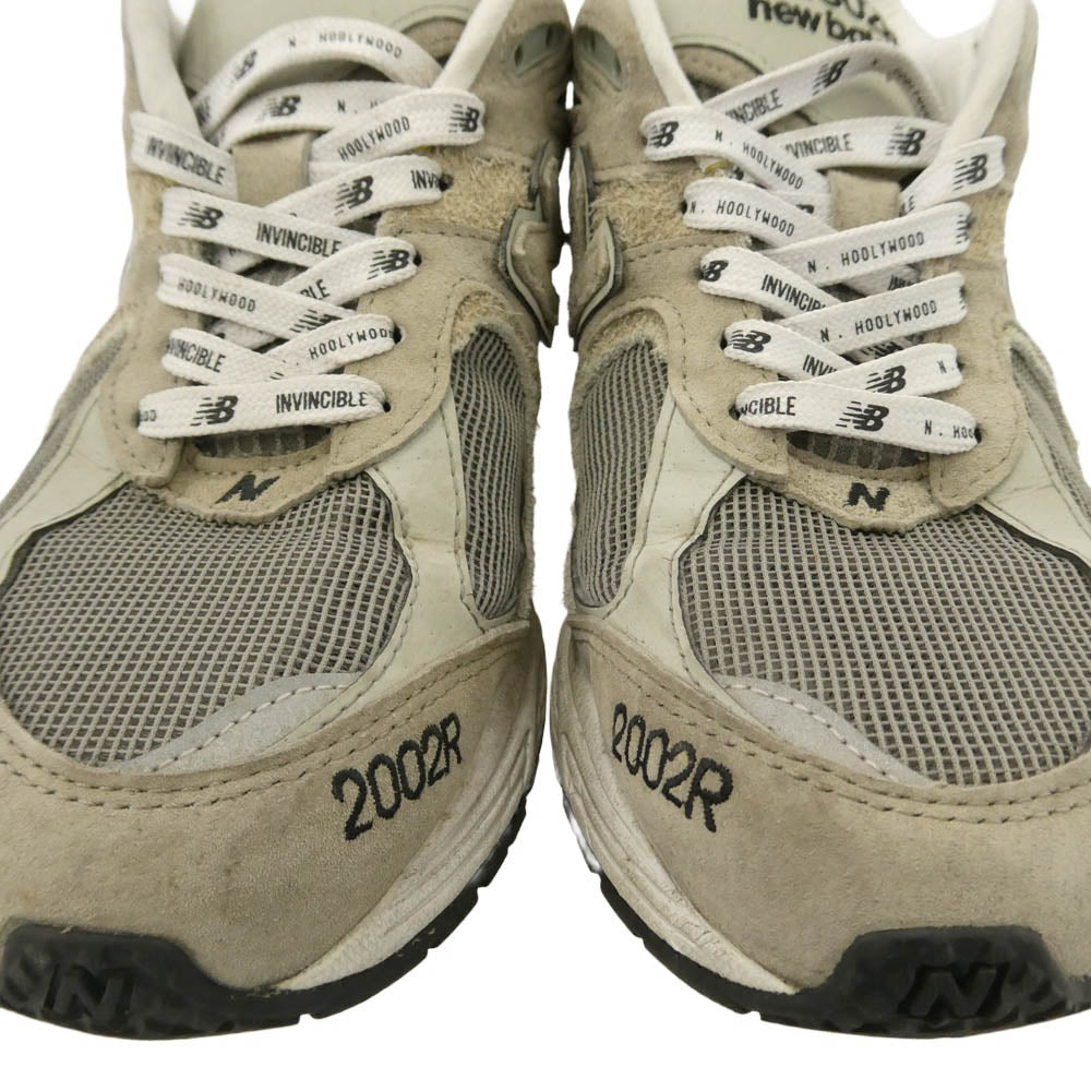 NEW BALANCE ニューバランス N.HOOLYWOOD エヌハリウッド ML2002RV x N.HOLLYWOOD エヌハリウッド × INVINCIBLE インビンシブル 2002R メッシュ スエード スニーカー グレー系 27cm【中古】