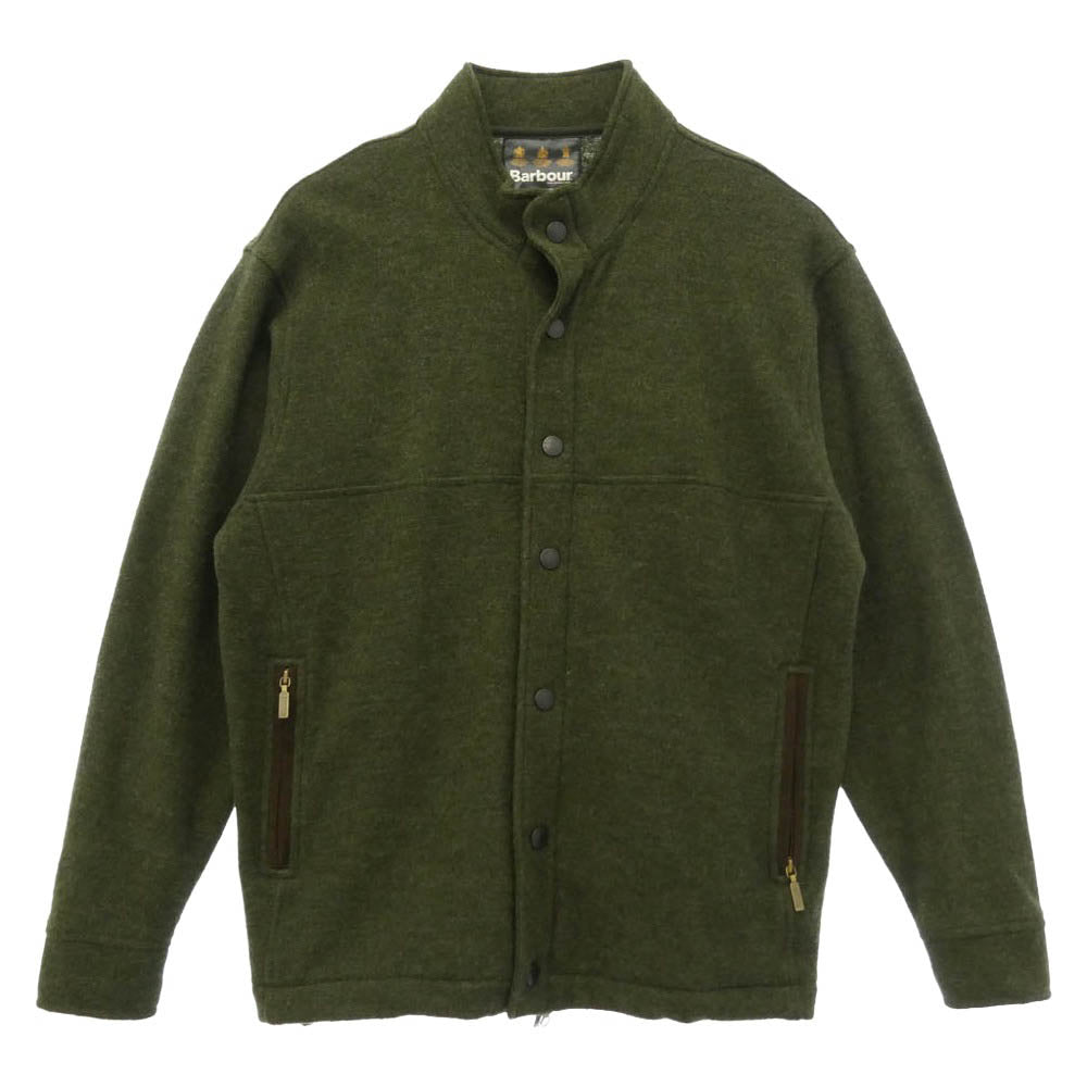 Barbour バブアー 8368 FELTED WOOL JKT ハイネック ウール ジップアップ スナップボタン ブルゾン ジャケット モスグリーン系 M【中古】