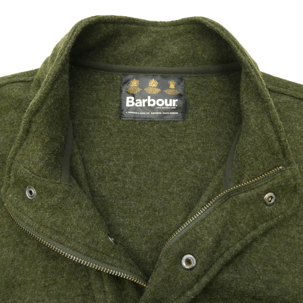 Barbour バブアー 8368 FELTED WOOL JKT ハイネック ウール ジップアップ スナップボタン ブルゾン ジャケット モスグリーン系 M【中古】