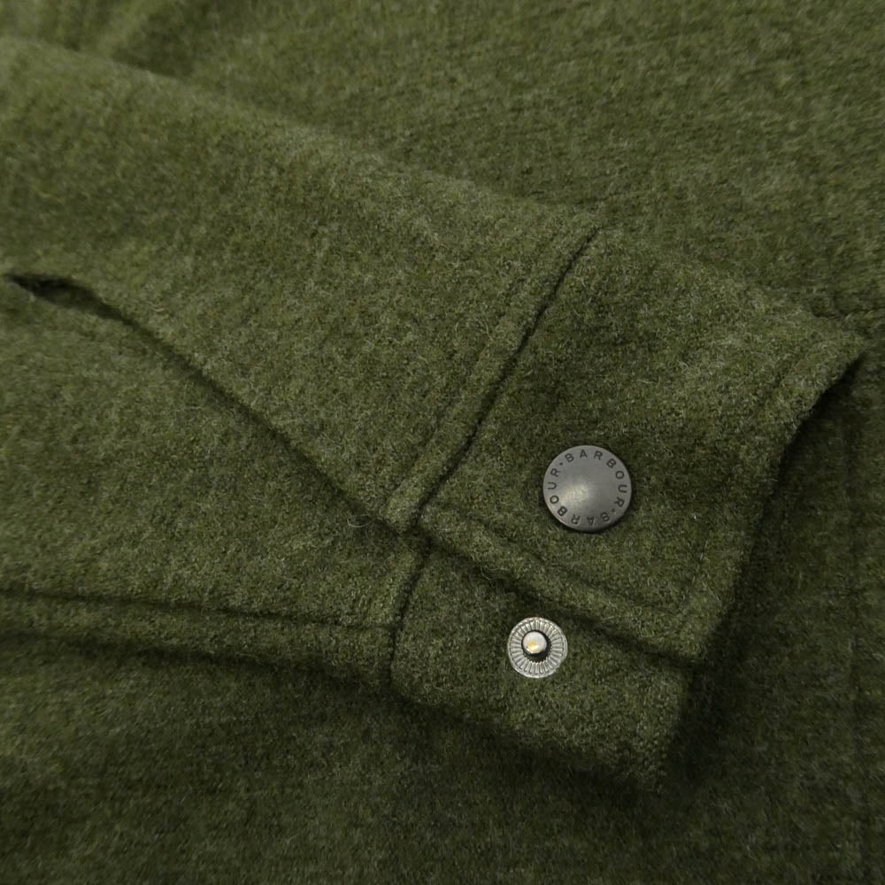 Barbour バブアー 8368 FELTED WOOL JKT ハイネック ウール ジップアップ スナップボタン ブルゾン ジャケット モスグリーン系 M【中古】