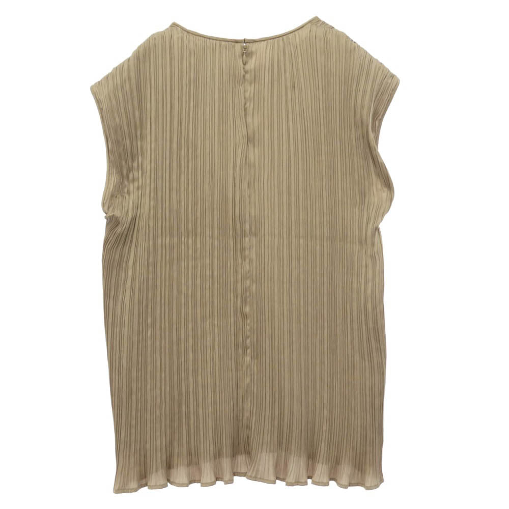 MAX MARA マックスマーラ 11610191600 シルクギャザー プリーツ ノースリーブ トップス ブラウス ベージュ系 36【中古】