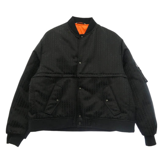 VALENTINO ヴァレンティノ 21AW 3V5CIH807HF Vロゴモノグラム ボンバージャケット ブルゾン ブラック系 50【中古】