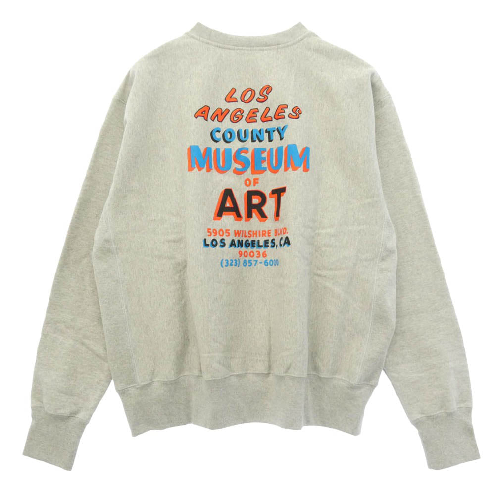 Champion チャンピオン LACMA Hand-Painted Sign Reverse Weave Sweatshirt 美術館 リバースウィーブ クルー スウェット グレー系 3XL【新古品】【未使用】【中古】