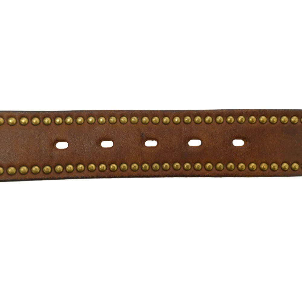 BURGUS PLUS バーガスプラス レザー スタッズ ベルト ブラウン系 36【中古】
