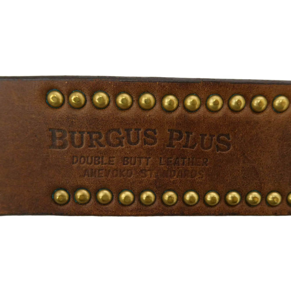 BURGUS PLUS バーガスプラス レザー スタッズ ベルト ブラウン系 36【中古】