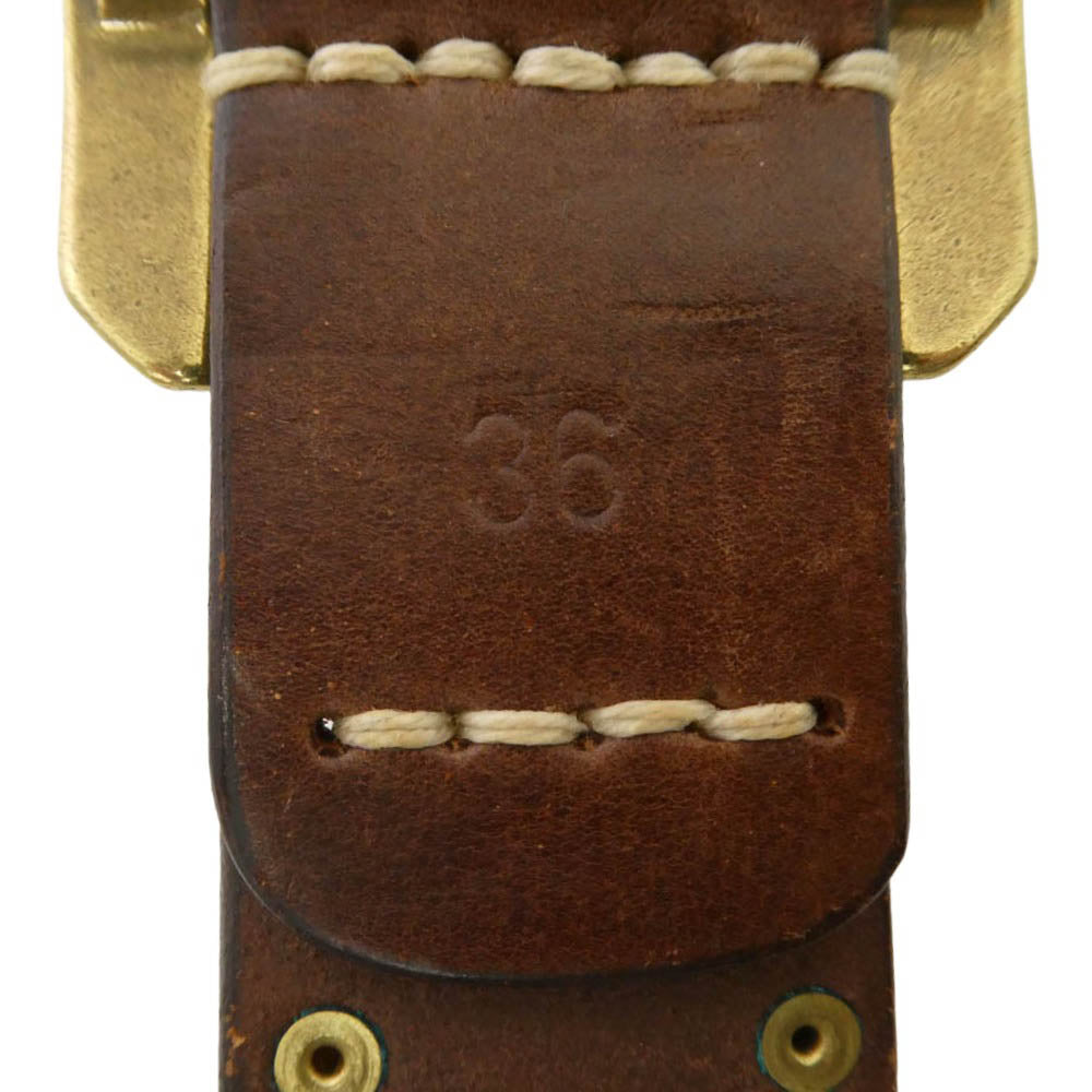 BURGUS PLUS バーガスプラス レザー スタッズ ベルト ブラウン系 36【中古】