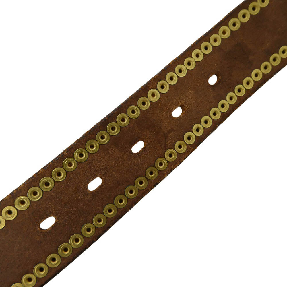 BURGUS PLUS バーガスプラス レザー スタッズ ベルト ブラウン系 36【中古】