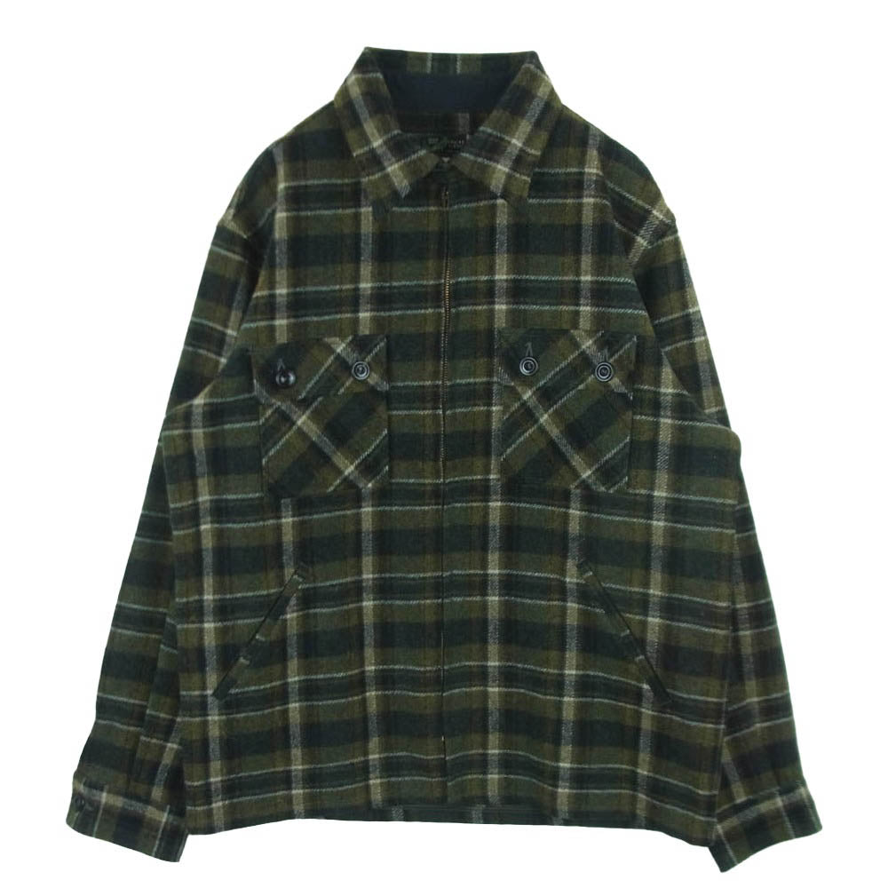 SUGAR CANE シュガーケーン SC12644 東洋エンタープライズ WOOL PLAID ZIP JACKET ウール プレイド ジップ ジャケット ブルゾン モスグリーン系 40【中古】
