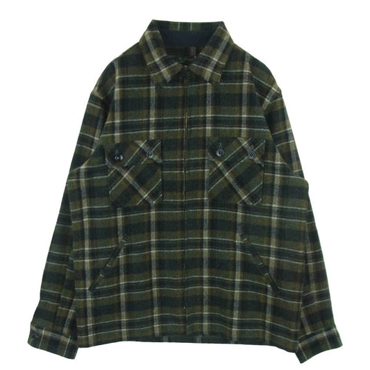 SUGAR CANE シュガーケーン SC12644 東洋エンタープライズ WOOL PLAID ZIP JACKET ウール プレイド ジップ ジャケット ブルゾン モスグリーン系 40【中古】