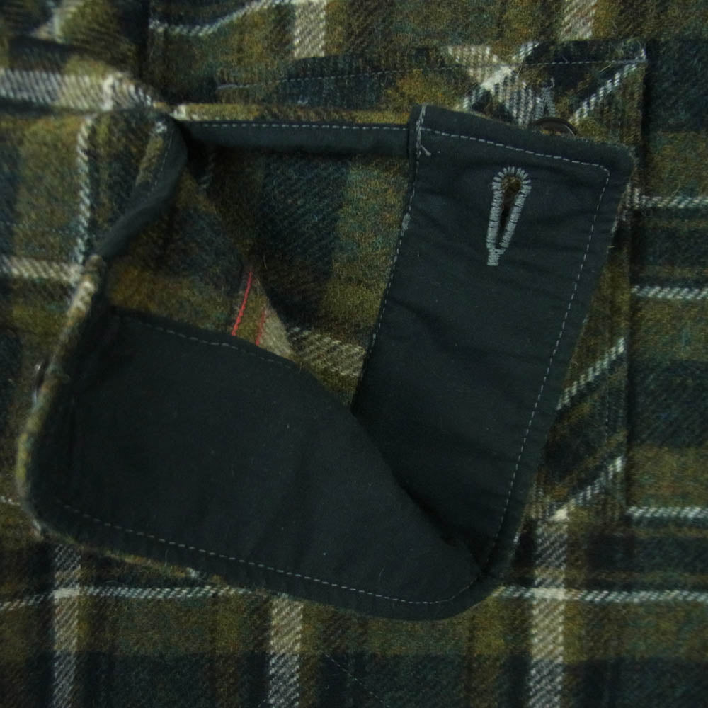 SUGAR CANE シュガーケーン SC12644 東洋エンタープライズ WOOL PLAID ZIP JACKET ウール プレイド ジップ ジャケット ブルゾン モスグリーン系 40【中古】