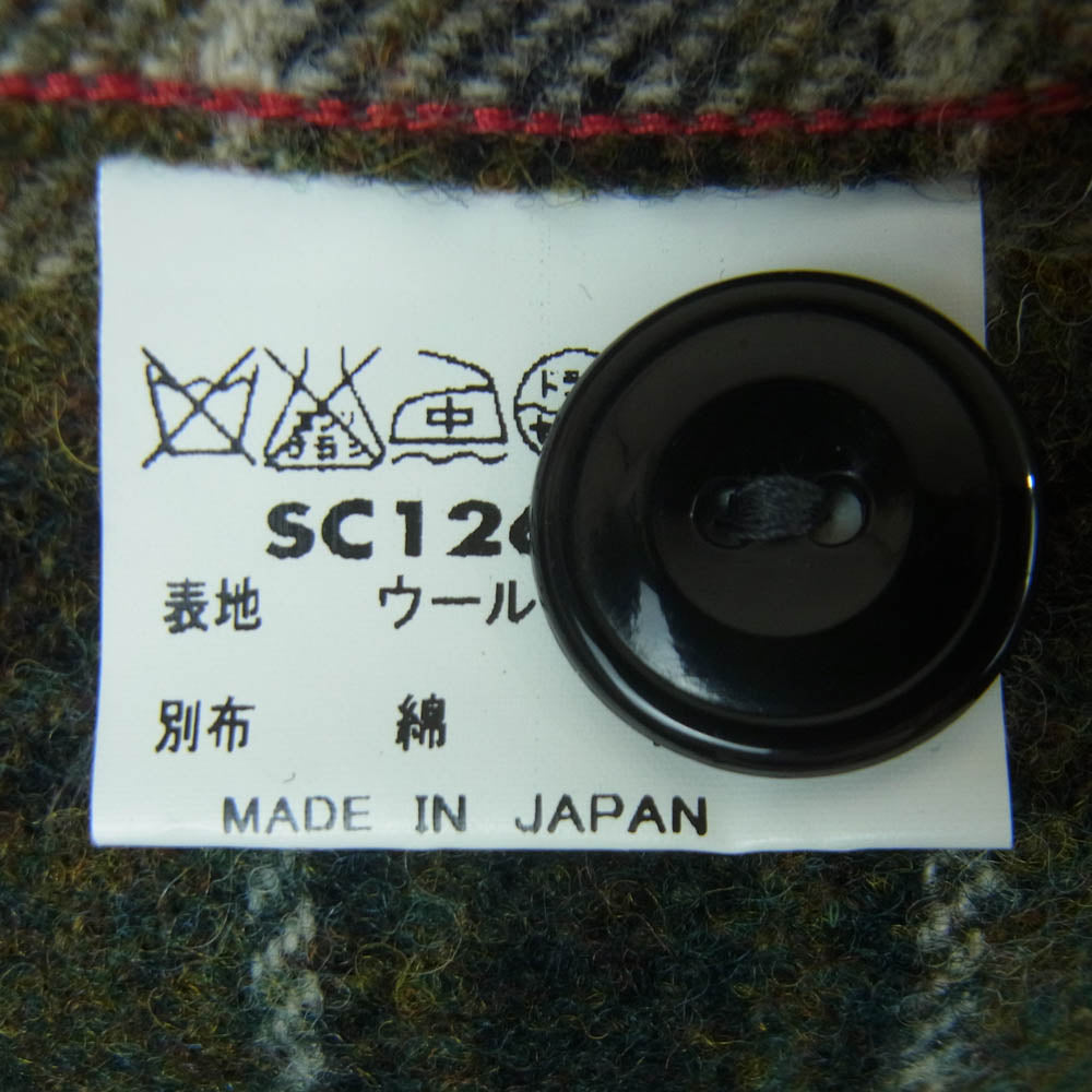 SUGAR CANE シュガーケーン SC12644 東洋エンタープライズ WOOL PLAID ZIP JACKET ウール プレイド ジップ ジャケット ブルゾン モスグリーン系 40【中古】