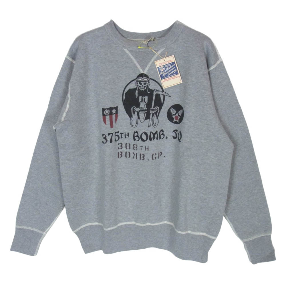 Buzz Rickson's バズリクソンズ BR65179 375th BOMB SQ スカル 裏起毛 スウェット トレーナー グレー系 113HGRY XL【極上美品】【中古】