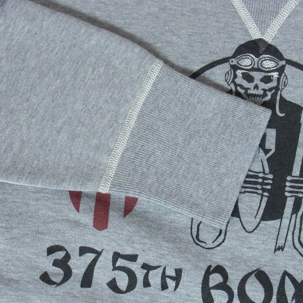 Buzz Rickson's バズリクソンズ BR65179 375th BOMB SQ スカル 裏起毛 スウェット トレーナー グレー系 113HGRY XL【極上美品】【中古】
