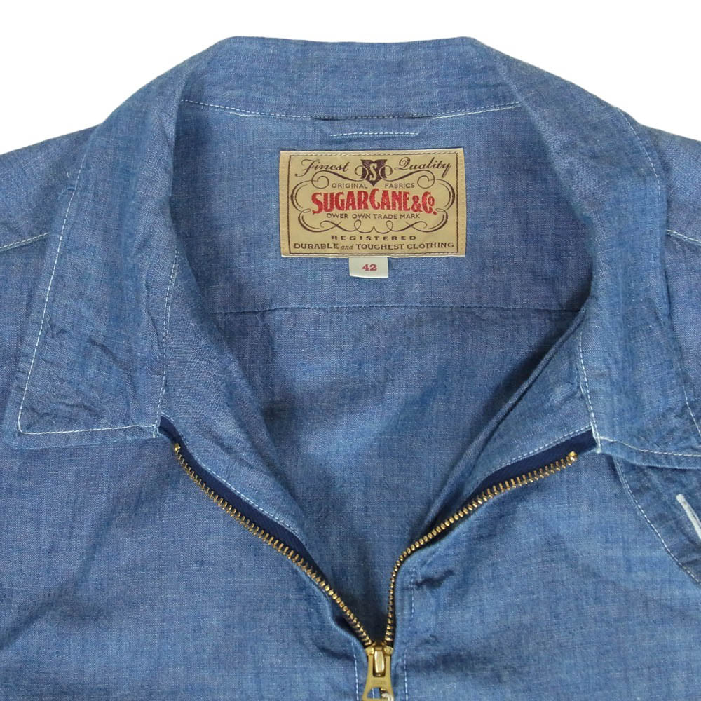 SUGAR CANE シュガーケーン SC14357 5oz. CHAMBRAY COTTON SPORTS JACKET 5オンス シャンブレー コットン スポーツ ジャケット インディゴブルー系 42【極上美品】【中古】