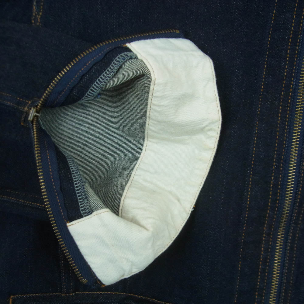 KOJIMA GENES 児島ジーンズ 13oz ストレッチ デニム シングル ライダース ジャケット インディゴブルー系 XXL【中古】