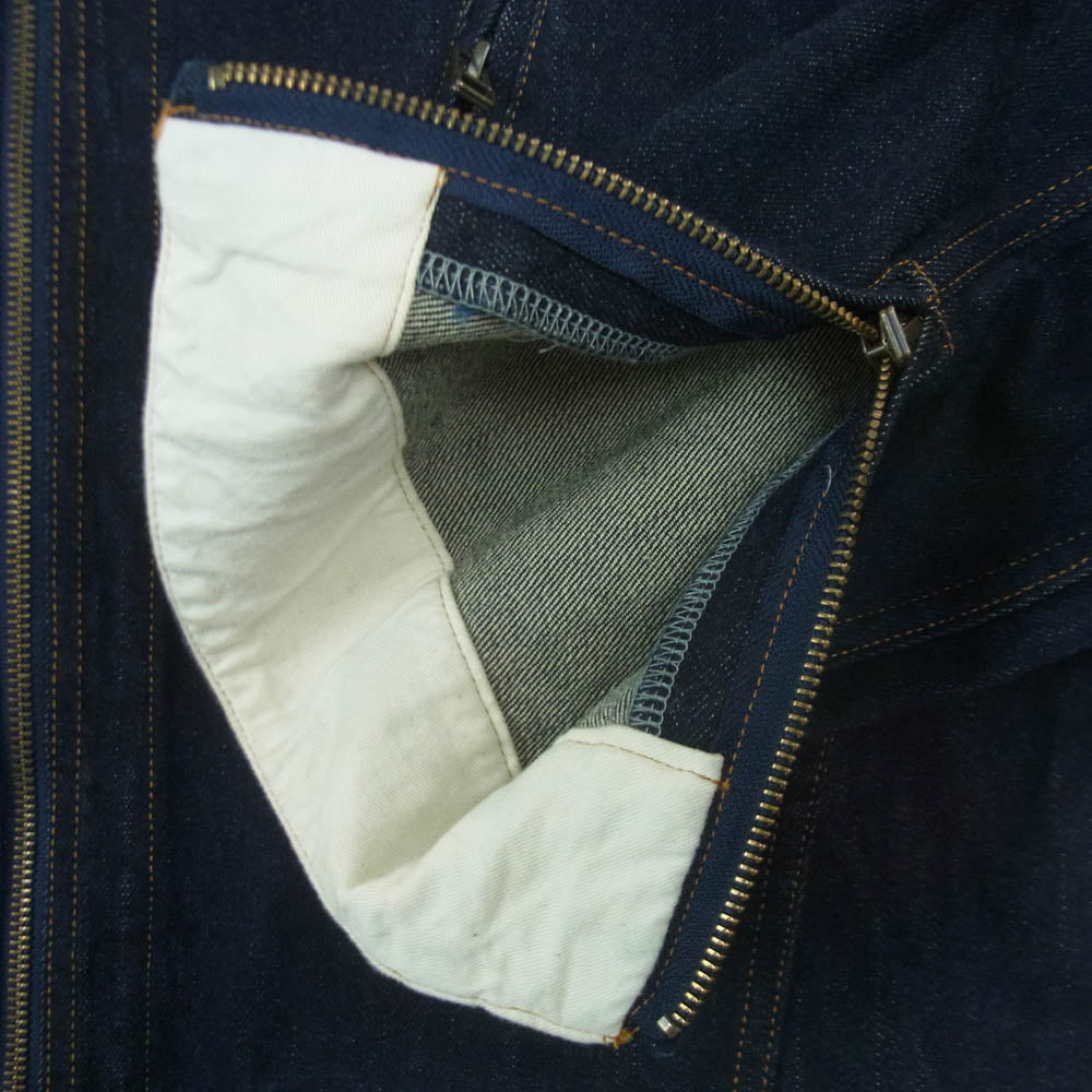 KOJIMA GENES 児島ジーンズ 13oz ストレッチ デニム シングル ライダース ジャケット インディゴブルー系 XXL【中古】