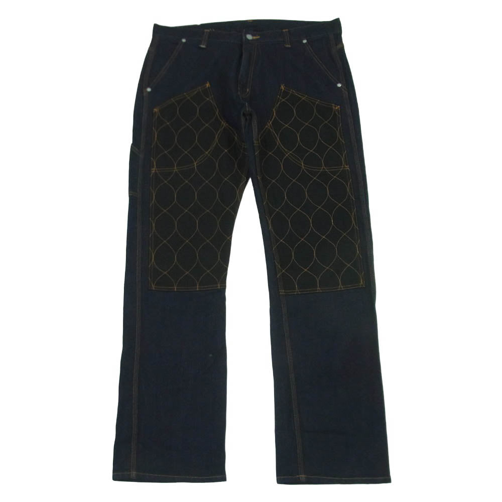 KOJIMA GENES 児島ジーンズ 13oz ケブラーストレッチ ダブルニー シェルステッチ デニム パンツ インディゴブルー系 38【中古】