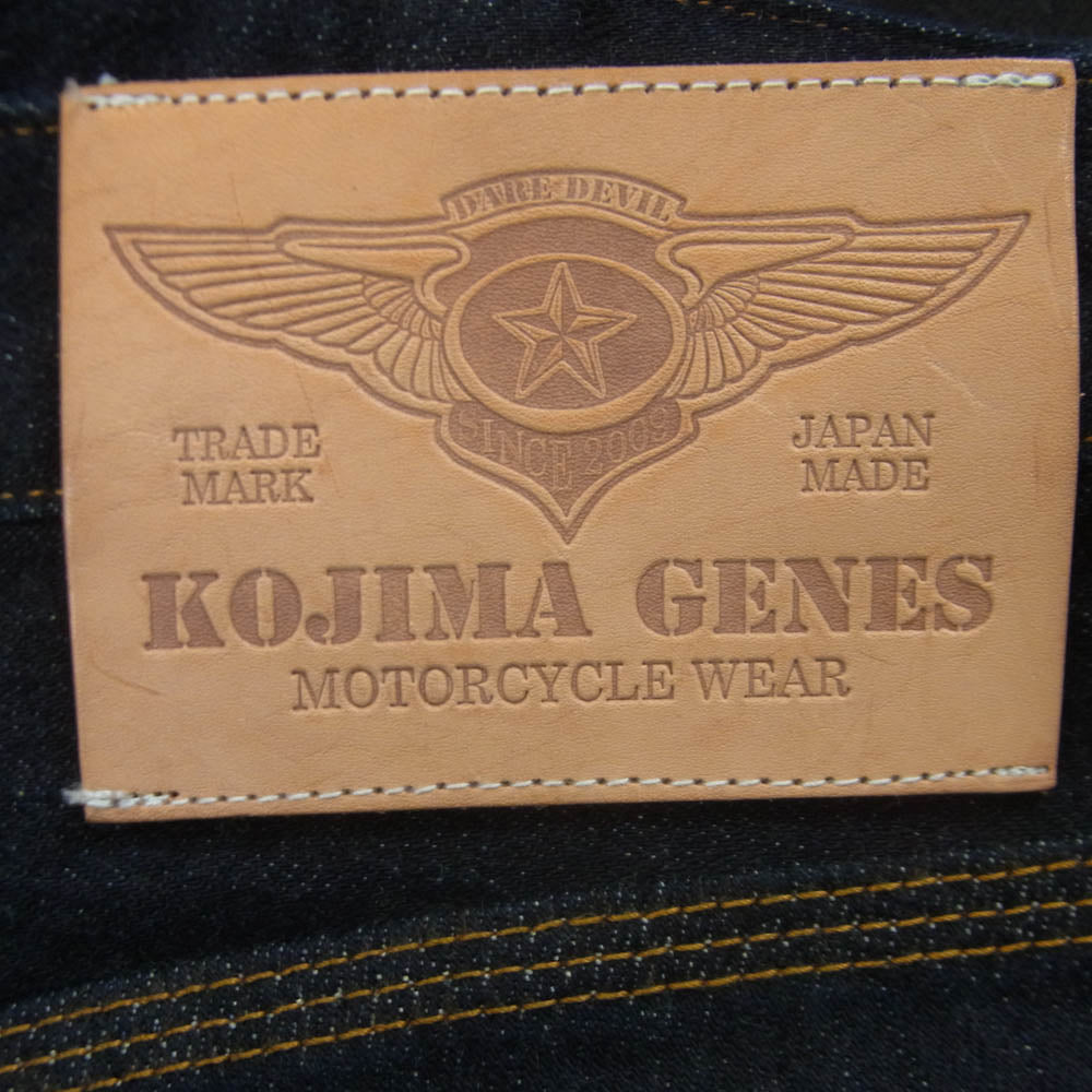 KOJIMA GENES 児島ジーンズ 13oz ケブラーストレッチ ダブルニー シェルステッチ デニム パンツ インディゴブルー系 38【中古】