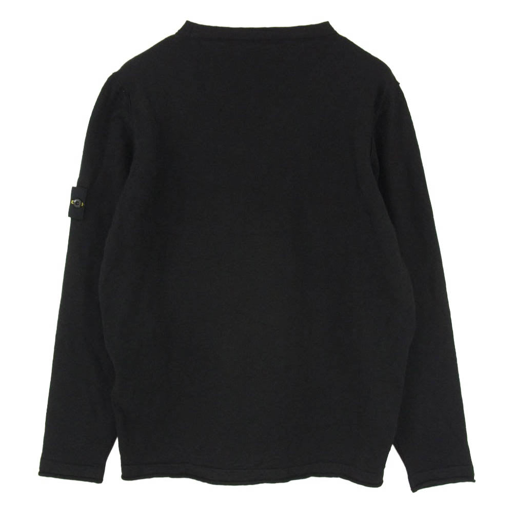 STONE ISLAND ストーンアイランド ロゴワッペン付き クルーネック ニット セーター ブラック系 XL【中古】
